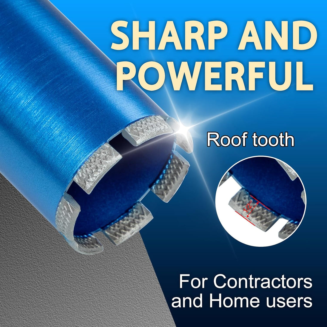 Wet Diamond Core Drill Bits 2-1/4"/57Mm Diameter, 15"/380Mm Drilling Depth Concrete Core Drill Bit, 1-1/4-7" Thread Core Bit Turbo Laser-Welded Segments with Rebar, Brick, Block, Masonry, Stone