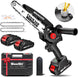 Mini Chainsaw Cordless 8 Inch: Electric Chainsaw Battery Powered, Brushless Chain Saw with Auto Oiler, 2Pcs Battery, Handheld Saw for Tree Branch Wood Cutting,Gardening Tools for Men Dad Husband