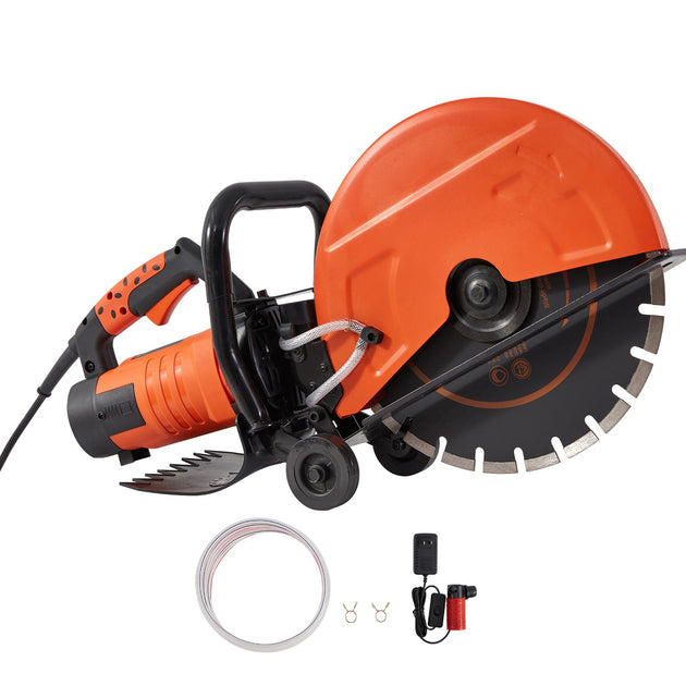 Uimoso 14'' Electric Concrete Saw Wet/Dry Saw Cutter with Water Pump and Blade
