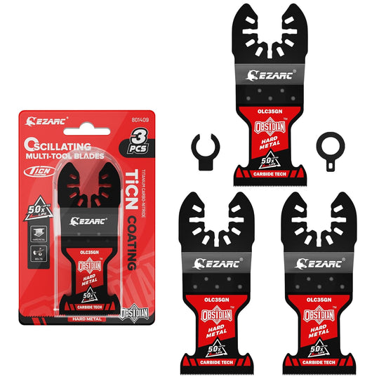 Obsidian Carbide Oscillating Saw Blades, Multi Tool Blades Quick Release for Hard Metal, Nails, Bolts and Screws, 3-Pack