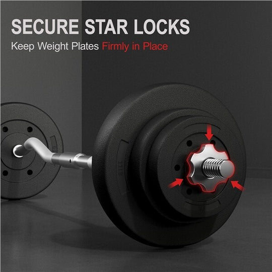 44Lbs Weights Barbell Weight Set Olympic Curl Bar with Weights for Home Gym