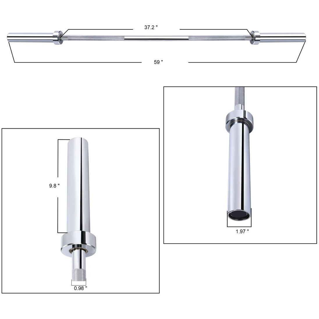 Olympic Barbell 7FT 6FT 5FT 2 Inch Gym Fitness Training Zinc Lifting Weight Bar