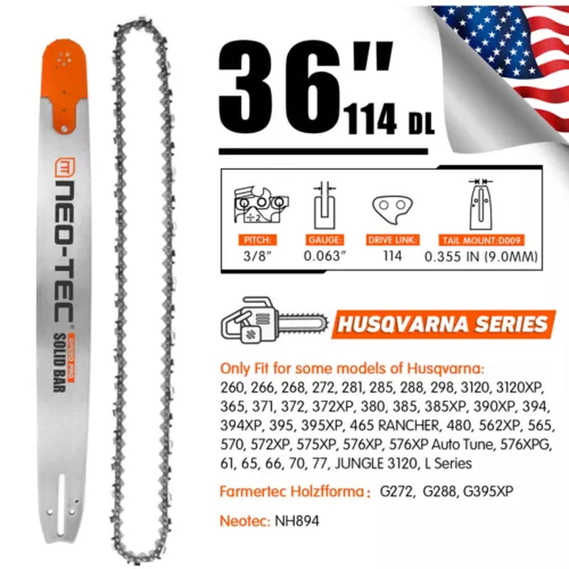 94Cc Gas Chainsaw with 36'' Bar Chain Compatible with Husqvarna 394XP 395 395XP