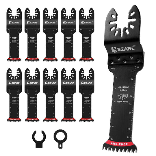 Bi-Metal Arc Edge Oscillating Tool Blade, 2-11/16" Extra-Long Japanese Teeth Oscillating Saw Blades for Clean Cuts in Hard Wood & Plastic, Universal Fit Multitool Blades, 10-Pack