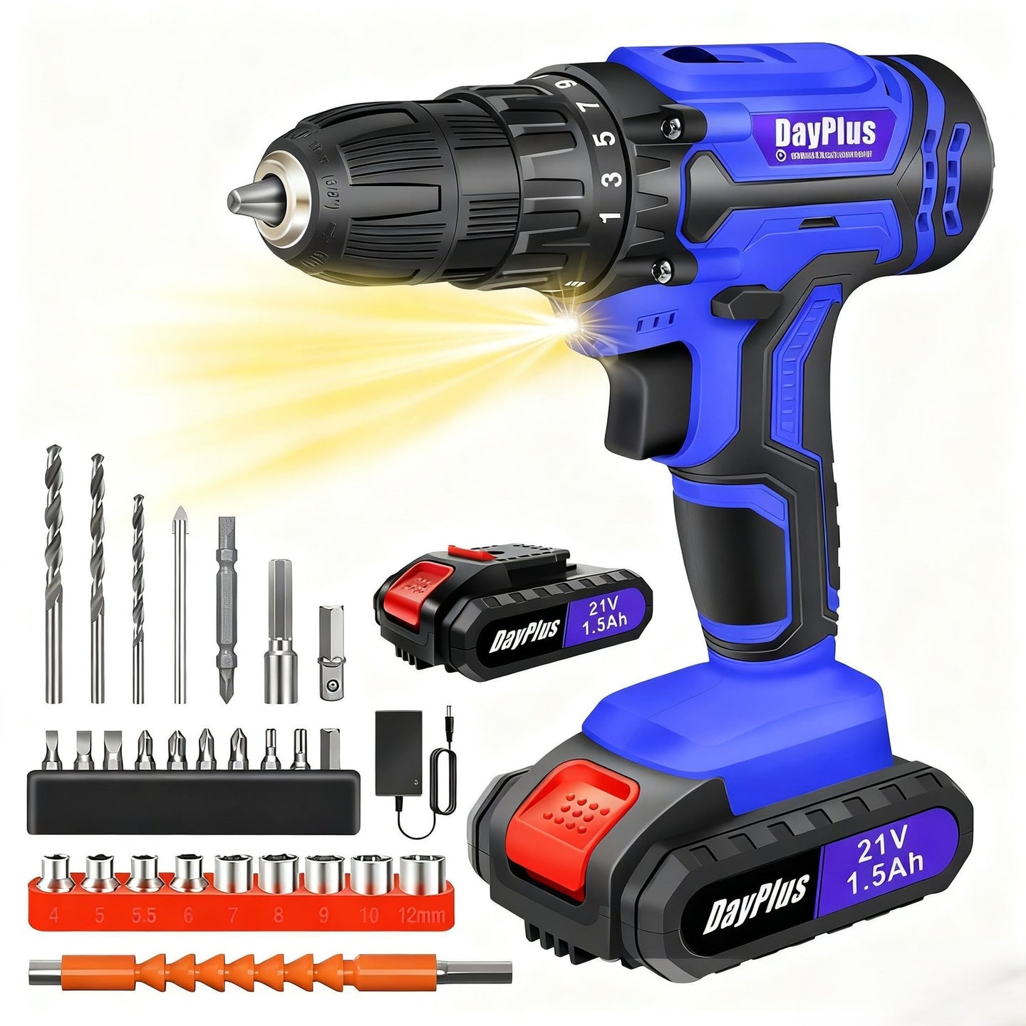 NEW 21V Power Cordless Drill Driver Electric Rechargeable Tool with Charger