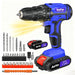 NEW 21V Power Cordless Drill Driver Electric Rechargeable Tool with Charger