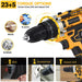 21V Cordless Hammer Drill Set Electric Impact Driver Screwdriver with 2 Battery