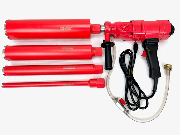 CORE DRILL PACKAGE DEAL 4Z1 2-SPEED CONCRETE CORING DRILL by  TOOLS COMES with 1", 2", 3", & 4" BITS