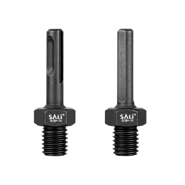2PCS Core Drill Bit Adapter 5/8"-11 Thread Male to 3/8" SDS plus Shank and 3/8" Triangle Shank 5/8" -11 Male Drill Bit Adapter for Threaded Diamond Hole Saw Diamond Core Drill