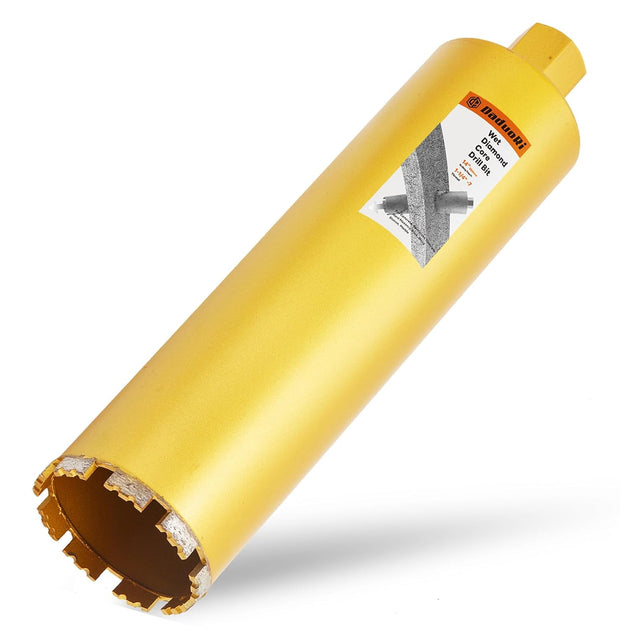 4 Inch Wet Core Drill Bits,  4" Core Bit for Concrete, 14" Drilling Depth, 1-1/4"-7 Thread Diamond Core Bit for Cured Concrete with Rebar, Hard Masonry, Brick Block, Stucco, Stone (102Mm)