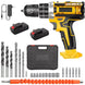 21V Cordless Hammer Drill Set Electric Impact Driver Screwdriver with 2 Battery