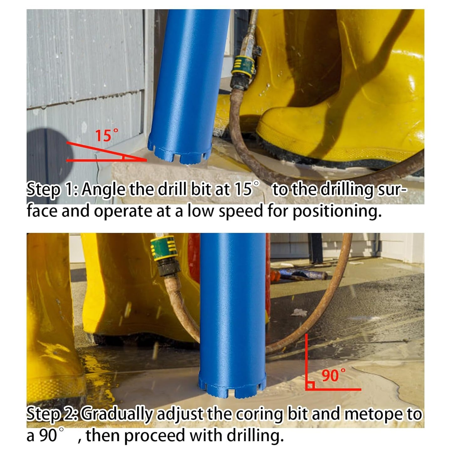 4" Wet Core Drill Bits with 1-1/4"-7 Thread Featuring 15.74" Drilling Depth 10Mm Diamond Segment Specifically Designed for Heavy-Duty Applications in Reinforced Concrete Brick and Masonry
