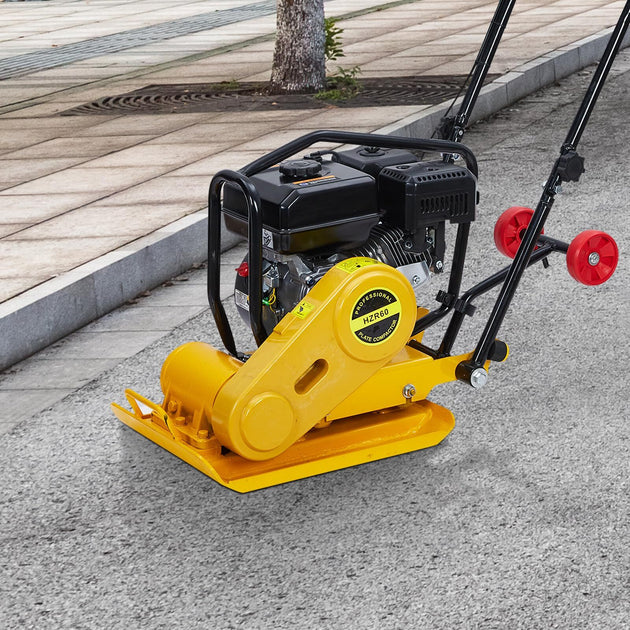 7HP Walk-Behind Vibratory Plate Compactor Rammer Plate Tamper 212Cc Gas Engine