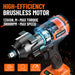 1300Nm Cordless Impact Wrench 960Ft-Lbs 1/2 Battery Impact Gun 2X 4.0Ah Battery