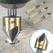 Countersink Drill Bit Set, 5 Pieces High Speed Steel 82 Degree 5 Flute 6Mm round Shank Mill Cutter Bit Countersink in Sizes 1/4” 3/8” 1/2” 5/8” 3/4” Set with Carrying Case