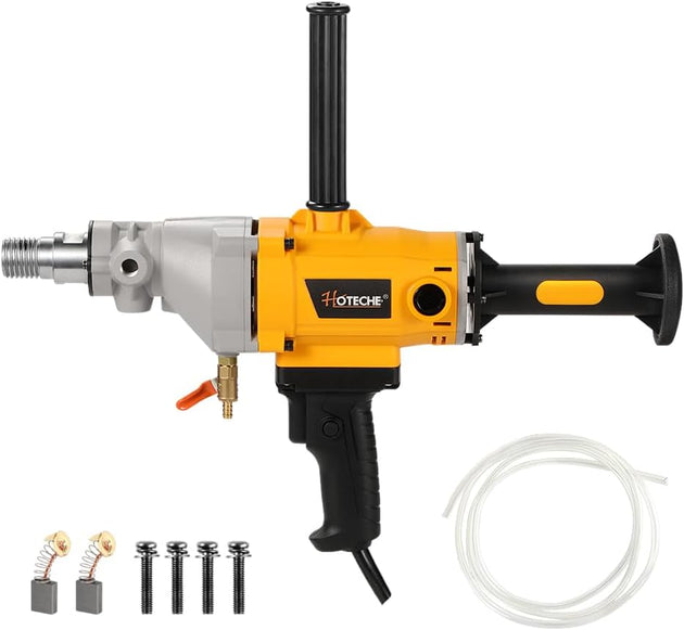 Diamond Core Drilling Machine 1700W Handheld Variable Speed Wet Dry Core Drilling Rig 1-1/4" Thread, 4.7" Max Drilling Capacity for Masonry, Block Stone