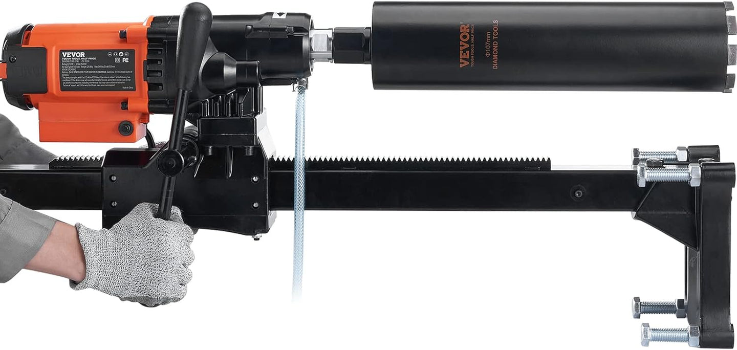 Diamond Core Drilling Machine, 8In Wet&Dry Concrete Core Drill Rig with Stand, 750RPM Speed & 1-1/4" 5/8" Thread & Lifting Handle, 8In Drilling Diameter for Concrete Brick Block Stone, 2500W