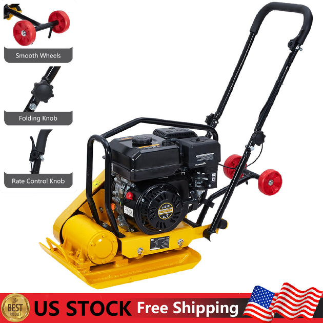 7HP Plate Compactor Rammer 22"X16" ,212CC Vibratory Compaction Tamper 5600 VPM