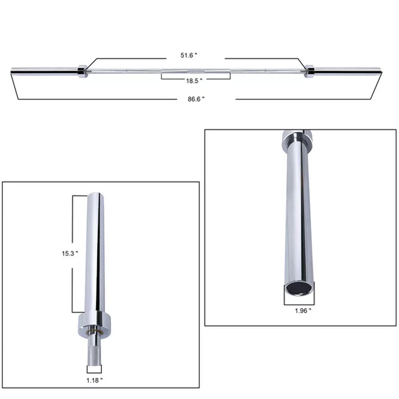 Olympic Barbell 7FT 6FT 5FT 2 Inch Gym Fitness Training Zinc Lifting Weight Bar