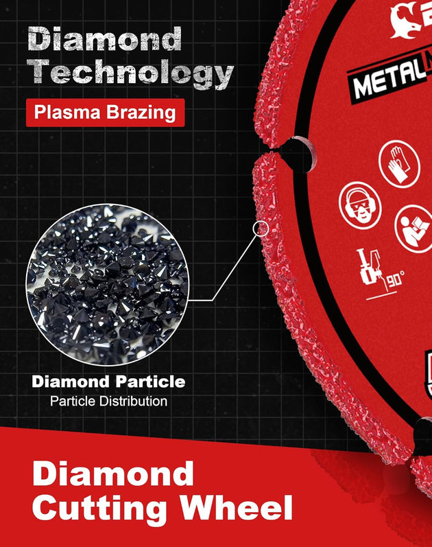 Diamond Cutting Wheel 3 X 3/8 Inch, 5000+ Cuts on Metal, 2 Pack, Gray, Die Grinder, Diamond Material