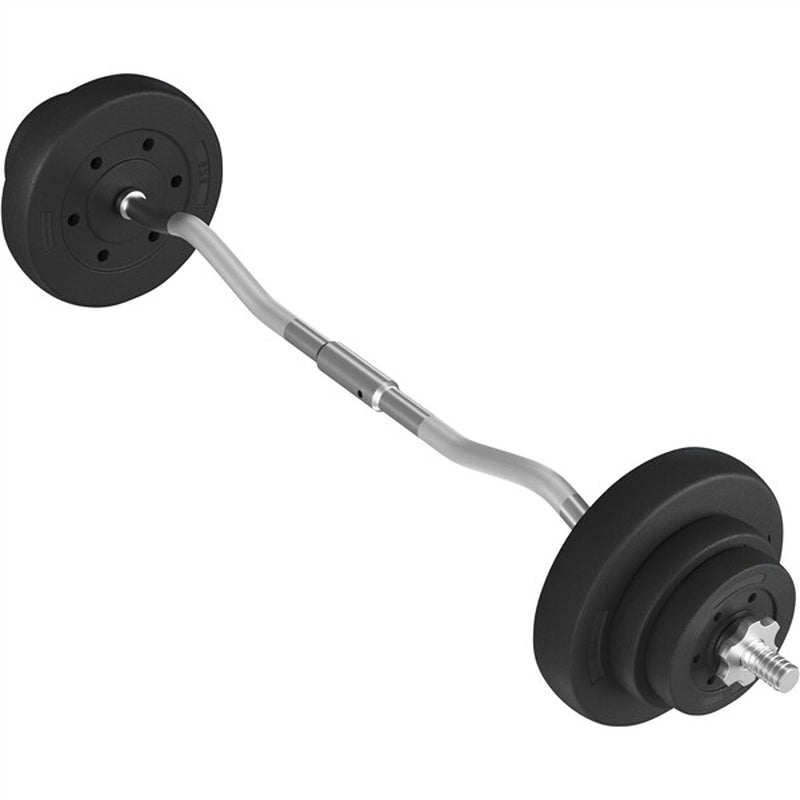 44Lbs Weights Barbell Weight Set Olympic Curl Bar with Weights for Home Gym