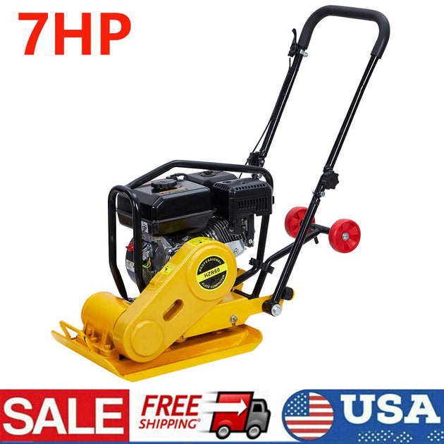 Walk-Behind Vibratory Plate Compactor Rammer 7HP 212Cc Gas Engine Soil Tamper