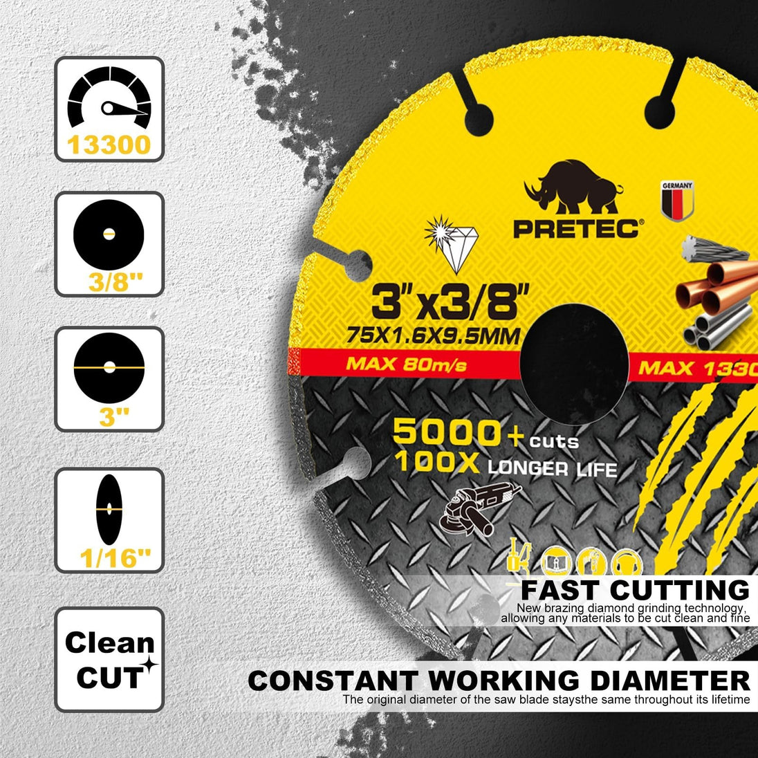 4/4.5Inch Diamond Cutting Wheel Wet Dry Cutting Saw Blade/Disc Grinder Wheel