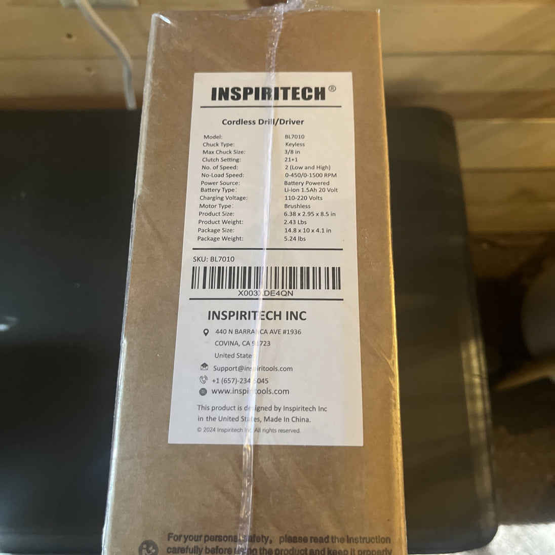 20V Cordless Brushless Power Drill Set with 2 Batteries and Charger, Tool Bag