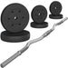 44Lbs Weights Barbell Weight Set Olympic Curl Bar with Weights for Home Gym