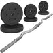 44Lbs Weights Barbell Weight Set Olympic Curl Bar with Weights for Home Gym