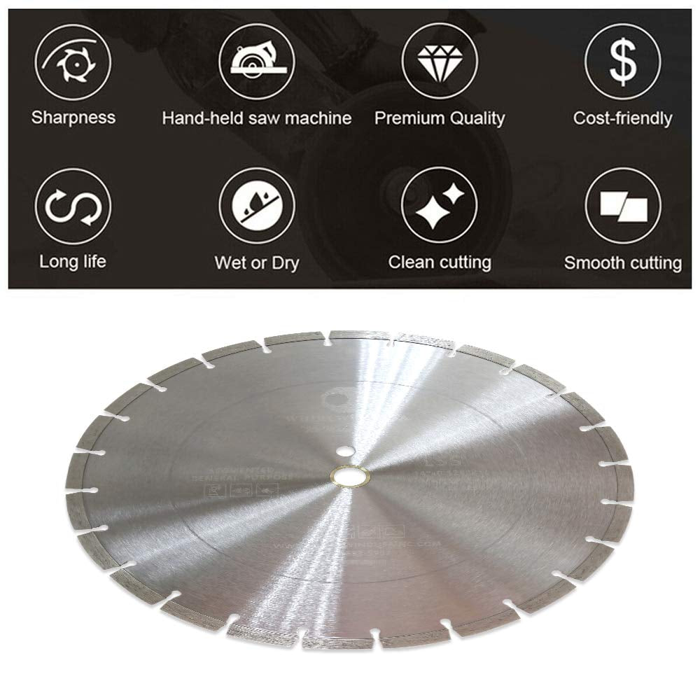 LSS 16 Inch Diamond Blades Dry or Wet Cutting General,Purpose Power Saw Blade,For Masonry Brick Marble Concrete Circular Saw Blade (16")