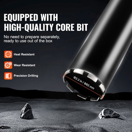 Core Drill Machine 0.8-6.3In Dia 2000W Handheld and Stand Core Drill Rig
