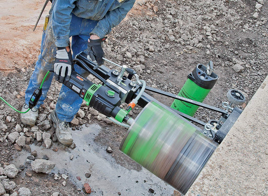 | EBM 352/3 PSA | 14" Capacity, 110 V, Concrete Core Drilling Rig with Anchor Stand. Wet Diamond Core Drill - 3-Speed for Concrete, Brick, Block, Asphalt, and Stone - Made in Germany