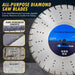 20" All Purpose Diamond Saw Blades for Hard/Reinforced Concrete, Asphalt, Granite, Terrazzo, Ductile Iron Piping, 7-5/8" Cutting Depth, 1" Arbor