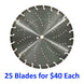 14" TURBO SEGMENT DIAMOND SAW BLADE - Concrete / Masonry / Stone / Pavers / Roof