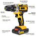21V Cordless Hammer Drill Set Electric Impact Driver Screwdriver with 2 Battery