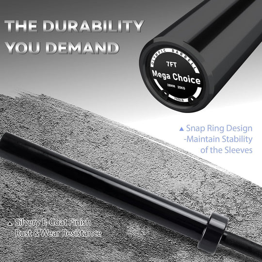 7FT Olympic Barbell Bar 45LB Powerlifting 700LB Capacity Weightlifting Bar