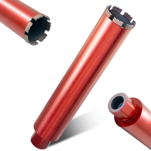 RDT 3" Diamond Drill Core Bits for Concrete Masonry Brick and Stone, Laser-Welded Wet Drill Bit, 14" Drilling Depth, 1-1/4"-7 Arbor, for Construction & DIY Home Renovation