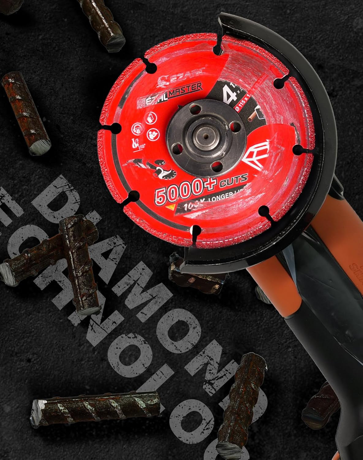 Diamond Cutting Wheel 4 1/2 X 7/8 Inch for Metal, Cut off Wheel with 5000+ Cuts on Rebar, Steel, Iron and INOX