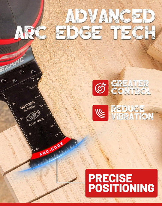 Bi-Metal Arc Edge Oscillating Tool Blade, Japanese Teeth Oscillating Saw Blades for Clean Cuts in Hard Wood & Plastic, Universal Fit Multitool Blades, 10-Pack