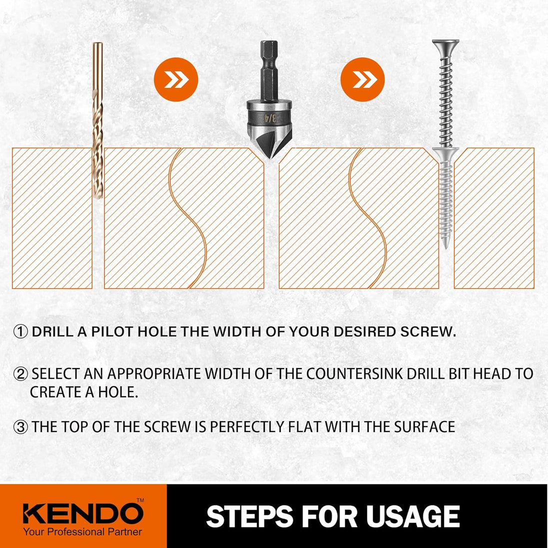 5PCS Countersink Drill Bit Set, High Speed Steel Countersink Bits, 82 Degree 5 Flute Pieces, 1/4 Inch Hex Shank, Fit for Sink Holes into Metals, Wood, Plywood, Plastic with Aluminum Case
