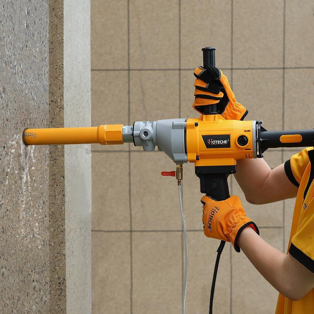 Diamond Core Drilling Machine 1700W Handheld Variable Speed Wet Dry Core Drilling Rig 1-1/4" Thread, 4.7" Max Drilling Capacity for Masonry, Block Stone