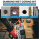 Wet Diamond Core Drill Bits 3"/77Mm Diameter, 15"/380Mm Drilling Depth Concrete Core Drill Bit, 1-1/4-7" Thread Core Bit Turbo Laser-Welded Segments with Rebar, Brick, Block, Masonry, Stone