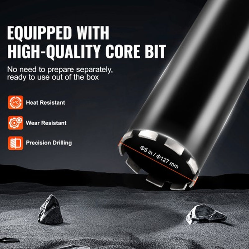 Core Drill Machine 0.8-11.8In Dia 3500W 570RPM Diamond Core Drill Rig with Stand