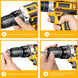 21V Cordless Hammer Drill Set Electric Impact Driver Screwdriver with 2 Battery