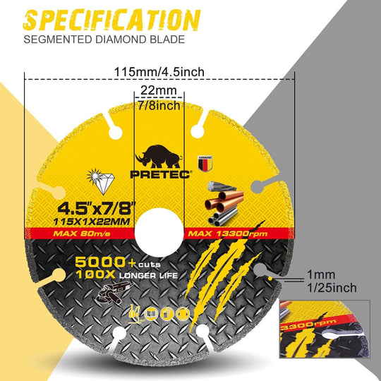 4/4.5Inch Diamond Cutting Wheel Wet Dry Cutting Saw Blade/Disc Grinder Wheel