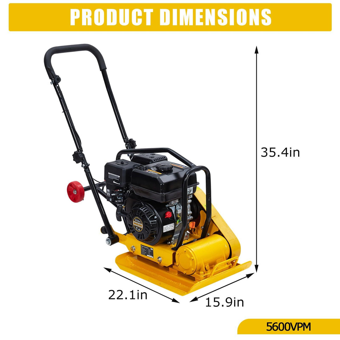 7.0HP Walk-Behind Vibratory Plate Compactor Rammer Jack Tamper 212CC Gas Engine