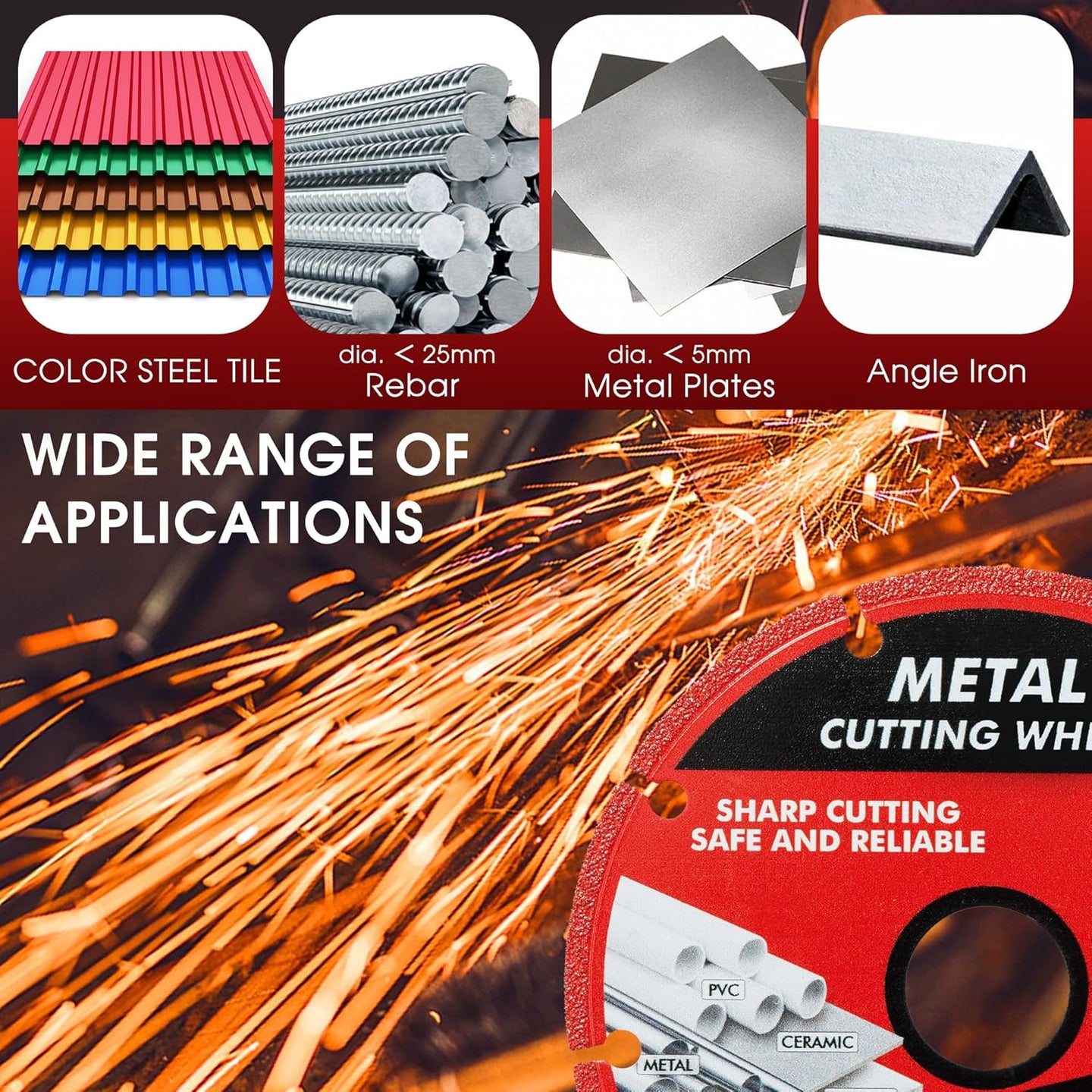 4 1/2 Inch Diamond Cutting Wheel for Metal, 4.5 Inch Cut off Wheel Angle Grinder Cutting Disc with 5000+ Cuts on Rebar, Steel, Iron and INOX (3 Pcs)