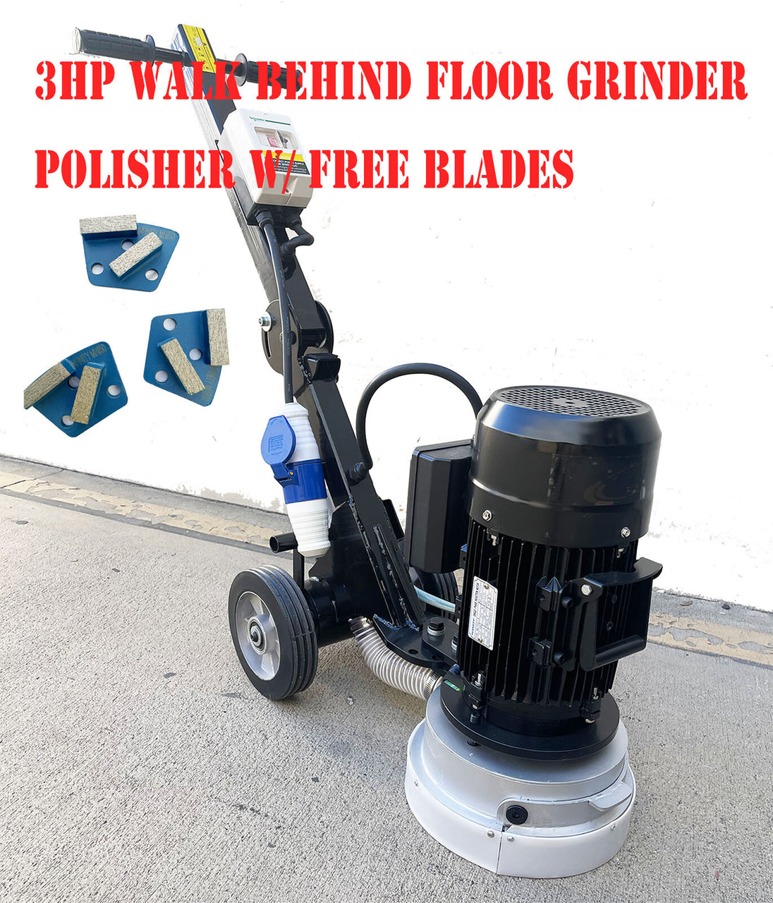 3HP Walk-Behind 2200W 10" Electric Concrete Floor Grinder Finish Smooth Surface