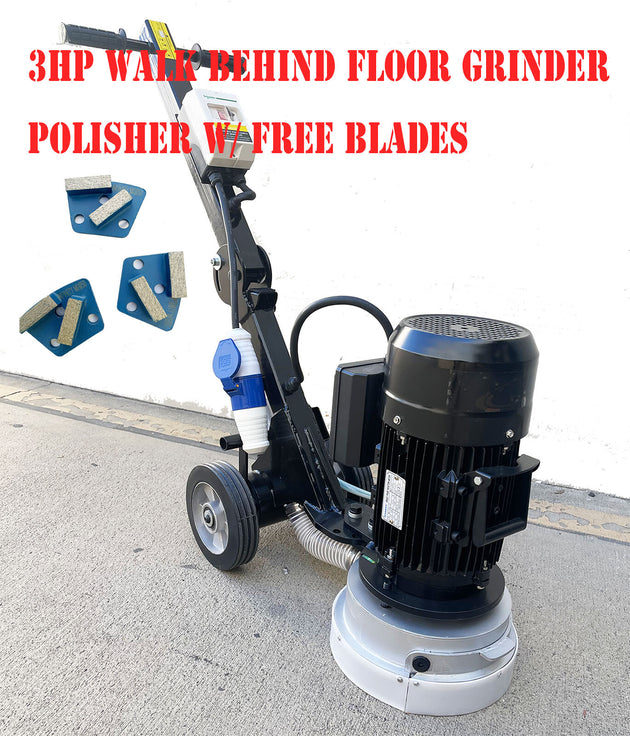 3HP Walk-Behind 2200W 10" Electric Concrete Floor Grinder Finish Smooth Surface